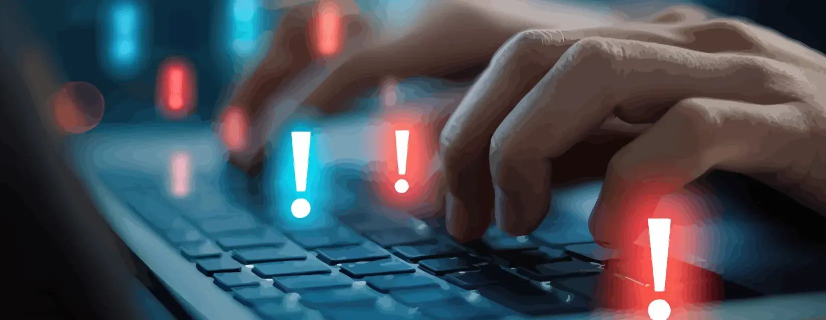 キーボードを打つ手